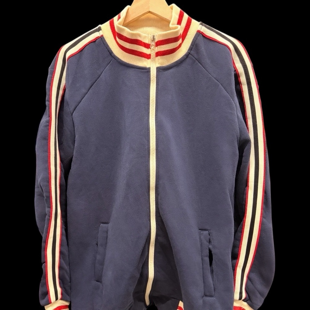 Men's Navy and Red Striped Lightweight Jacket